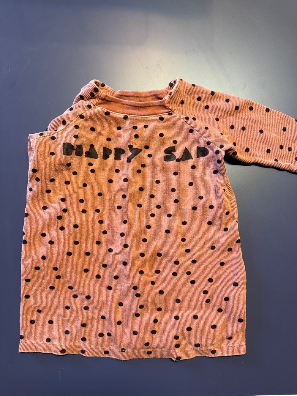 Bobo Choses Polka Dot 'Happy/Sad' Top - Rust/Black